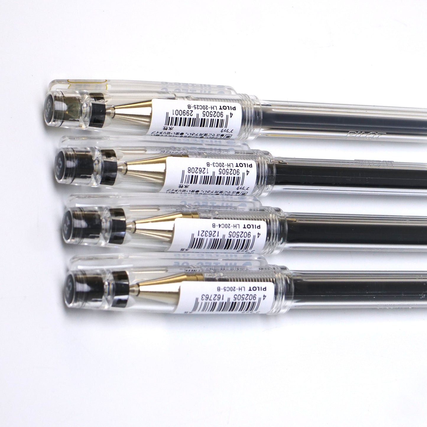 4Pack Pilot Hi-Tec-C Gel Ink Pens, .25,.3,.4,.5mm Black Ink